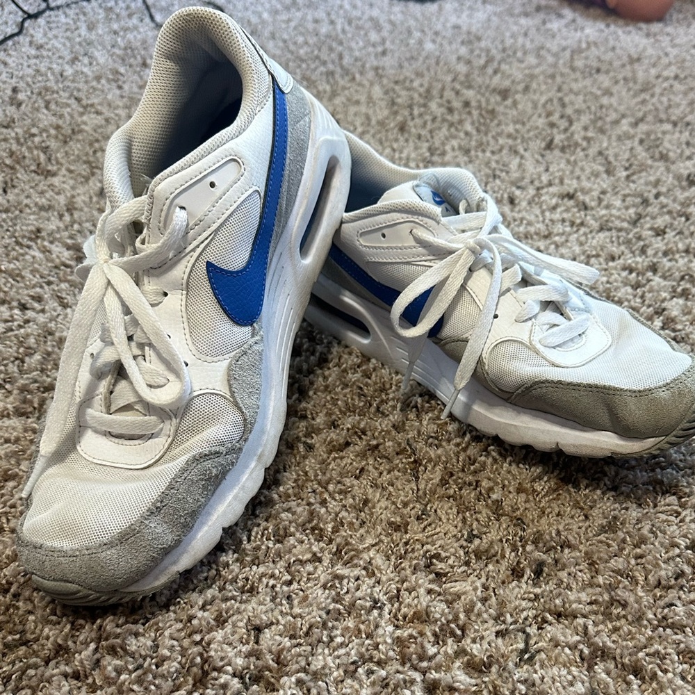 Nike White and Blue Men's Sneakers